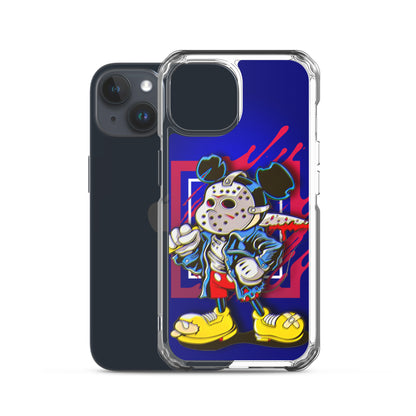 Designer Mickey-Mouse as Jason from Friday the 13th iPhone® Clear Case | Available for most iPhone® models | Wireless Charging Compatible