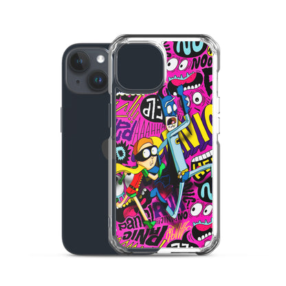 Designer Rick and Morty iPhone® Clear Case | Available for most iPhone® models | Wireless Charging Compatible