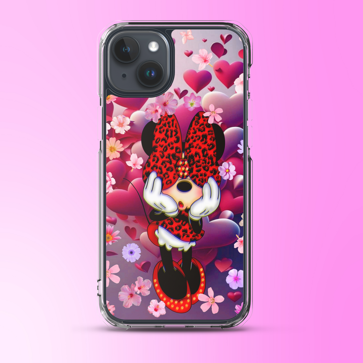 Designer Minnie-Mouse iPhone® Clear Case | Available for most iPhone® models | Wireless Charging Compatible