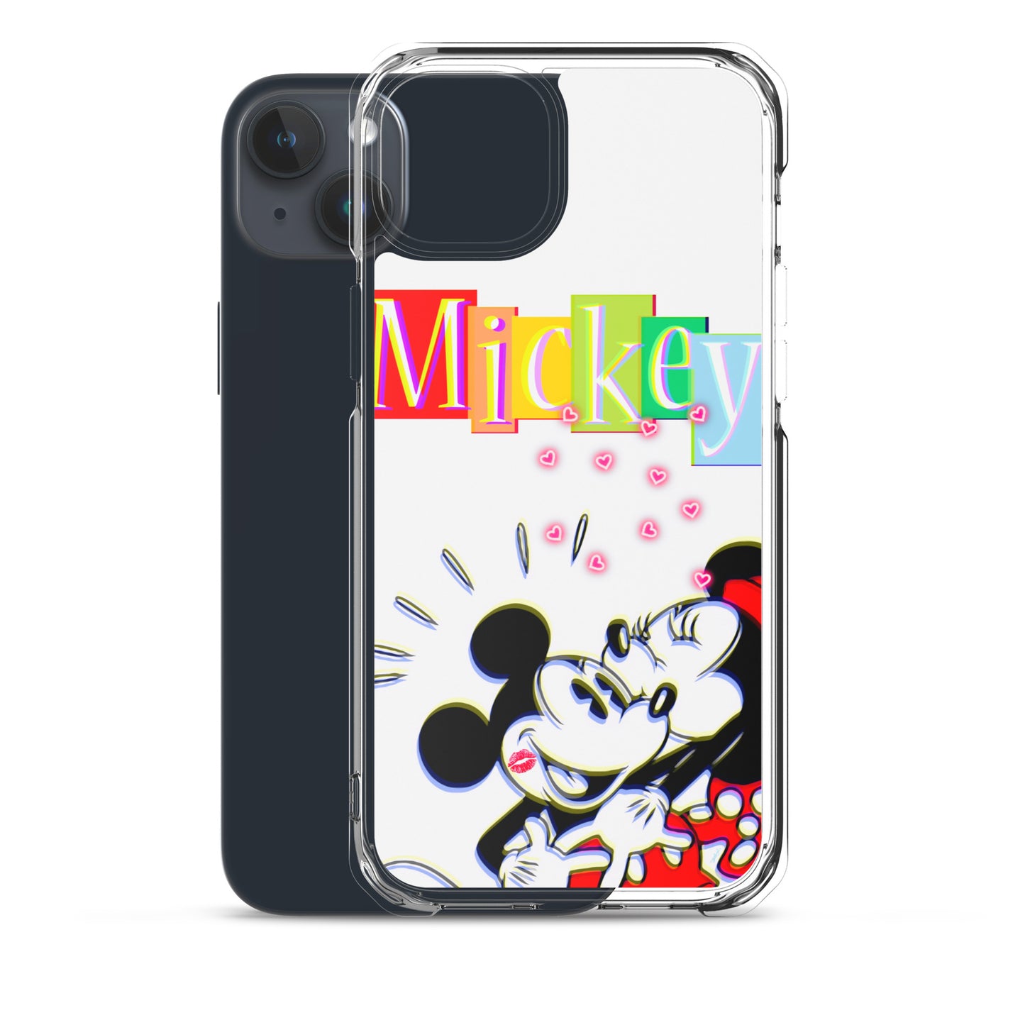 Designer Mickey-Mouse and Minnie-Mouse iPhone® Clear Case | Available for most iPhone® models | Wireless Charging Compatible