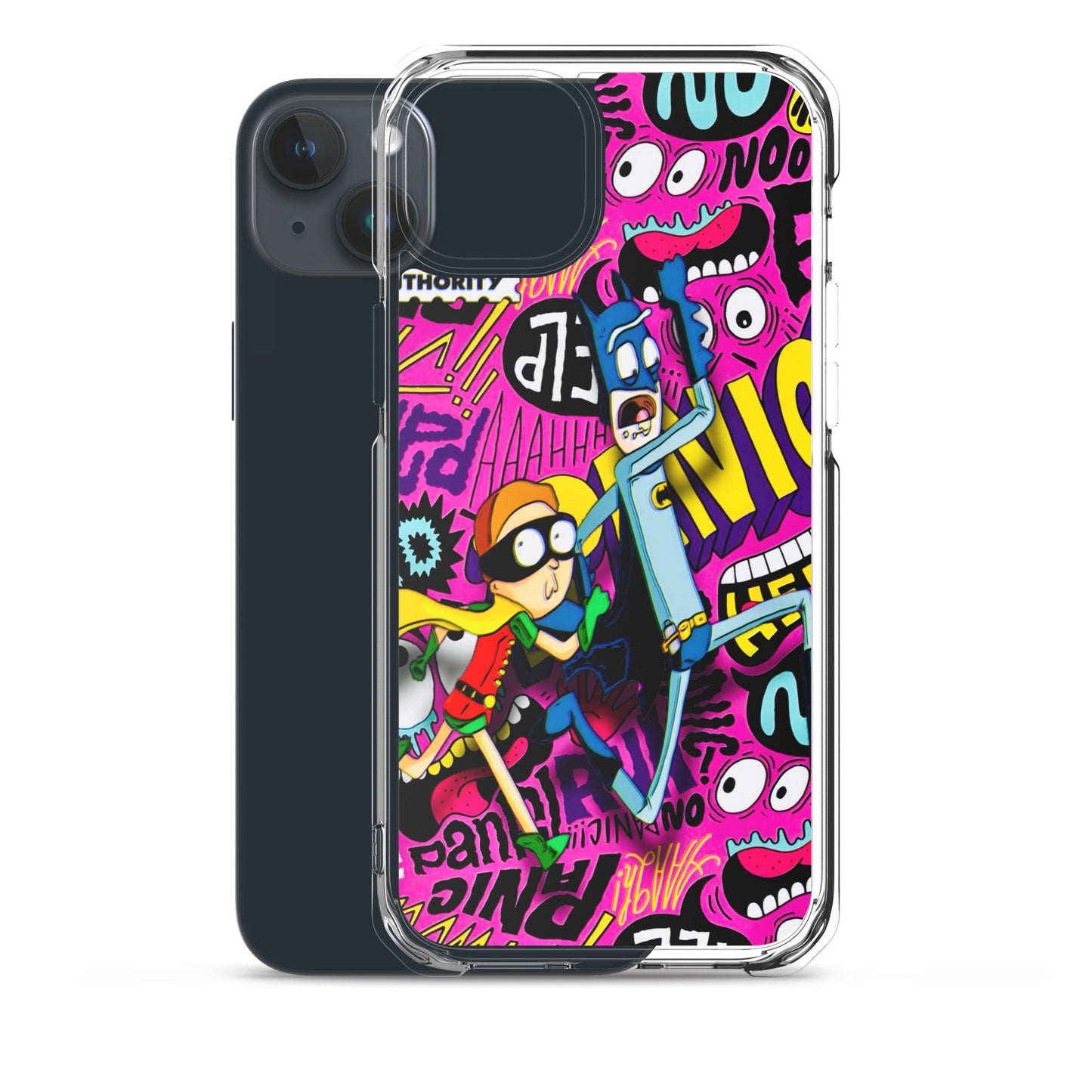 Designer Rick and Morty iPhone® Clear Case | Available for most iPhone® models | Wireless Charging Compatible