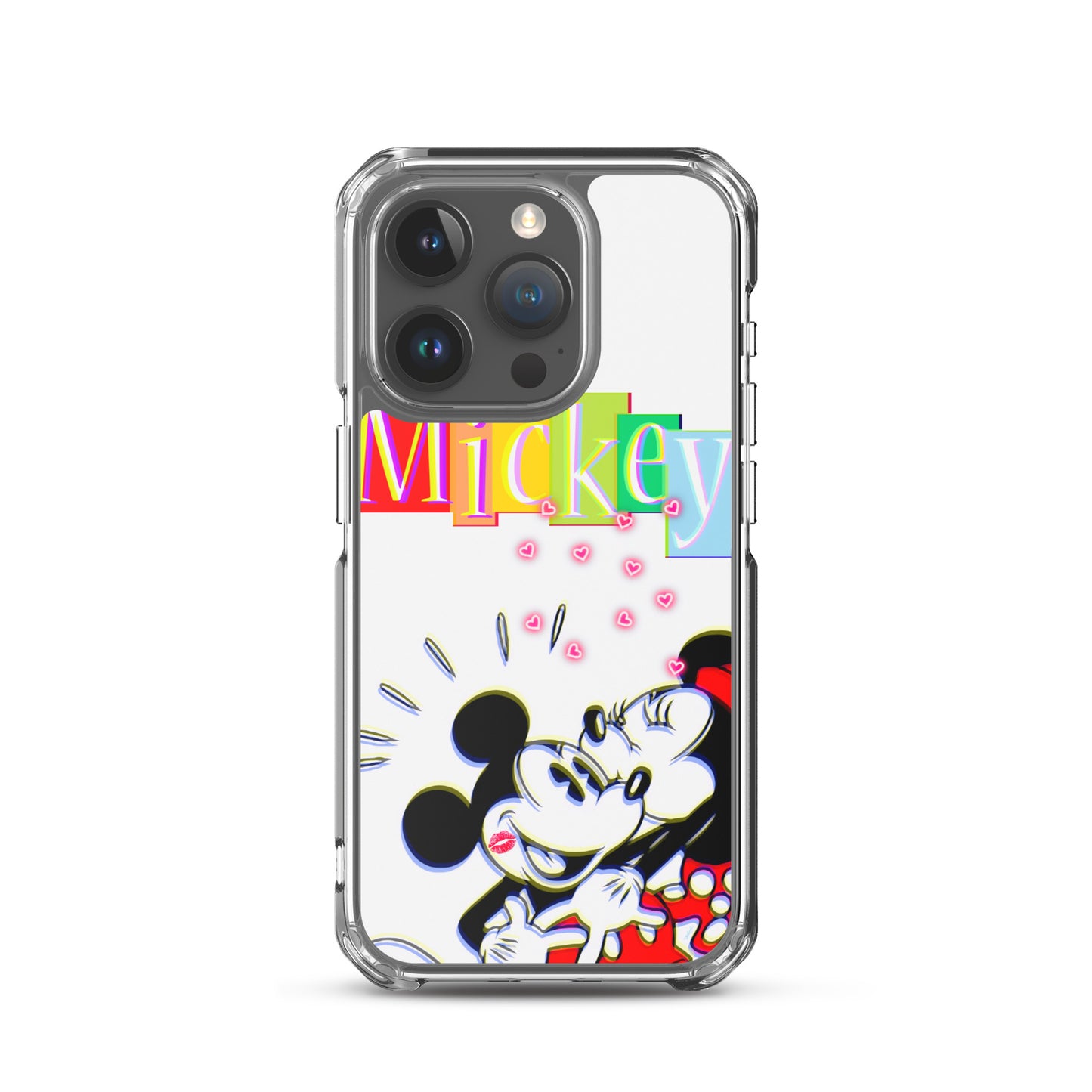 Designer Mickey-Mouse and Minnie-Mouse iPhone® Clear Case | Available for most iPhone® models | Wireless Charging Compatible