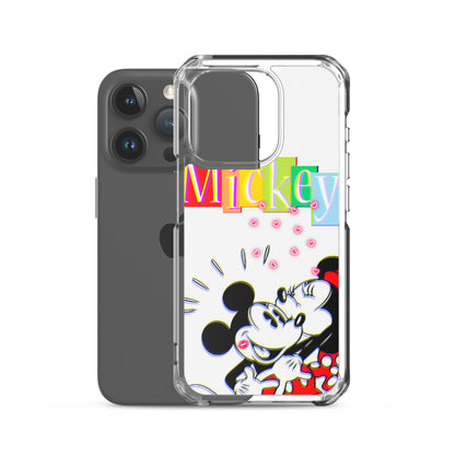 Designer Mickey-Mouse and Minnie-Mouse iPhone® Clear Case | Available for most iPhone® models | Wireless Charging Compatible