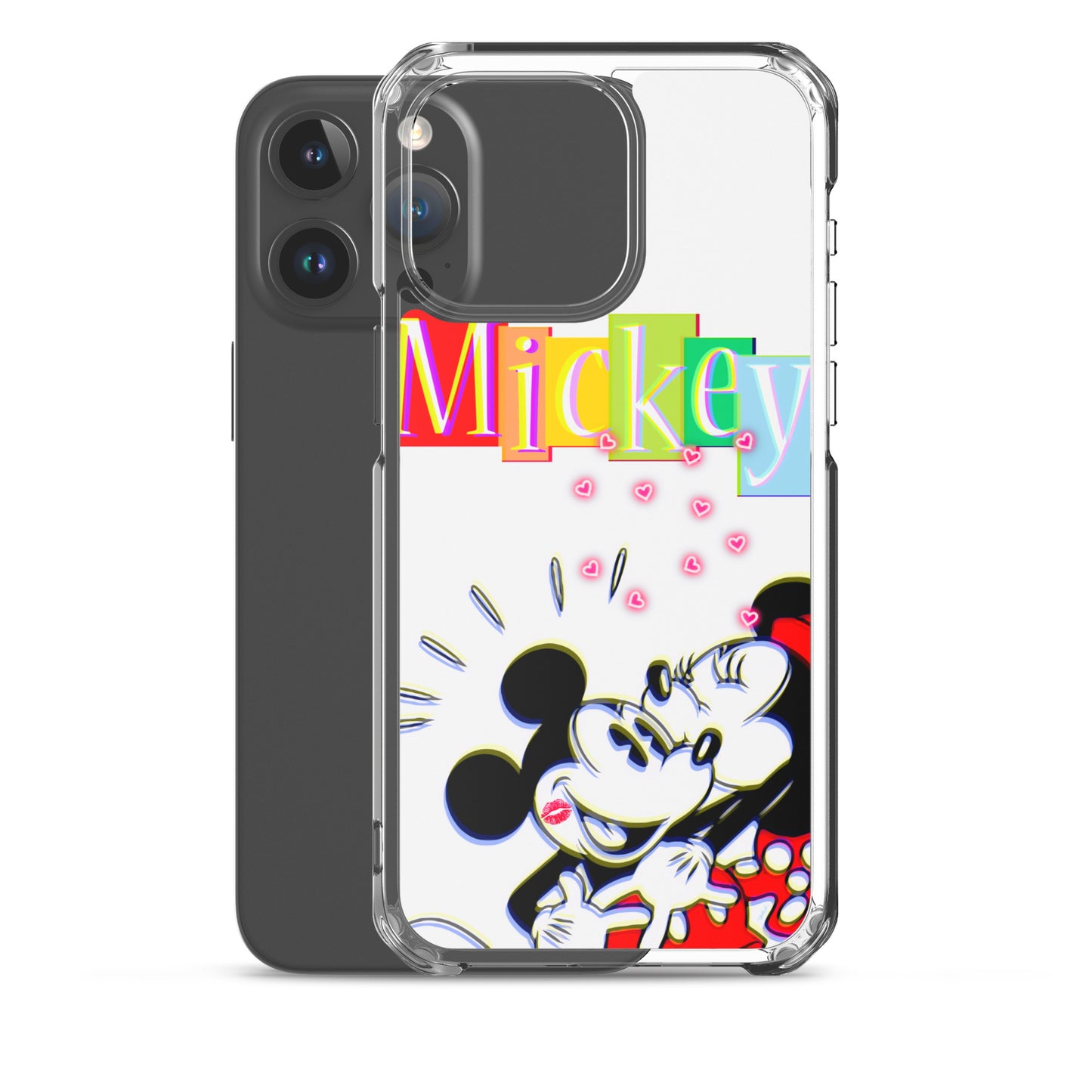 Designer Mickey-Mouse and Minnie-Mouse iPhone® Clear Case | Available for most iPhone® models | Wireless Charging Compatible