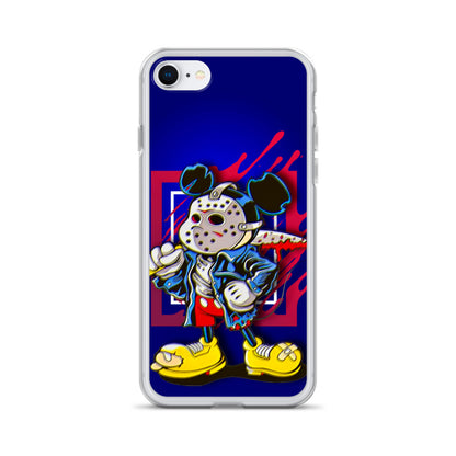 Designer Mickey-Mouse as Jason from Friday the 13th iPhone® Clear Case | Available for most iPhone® models | Wireless Charging Compatible