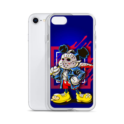 Designer Mickey-Mouse as Jason from Friday the 13th iPhone® Clear Case | Available for most iPhone® models | Wireless Charging Compatible