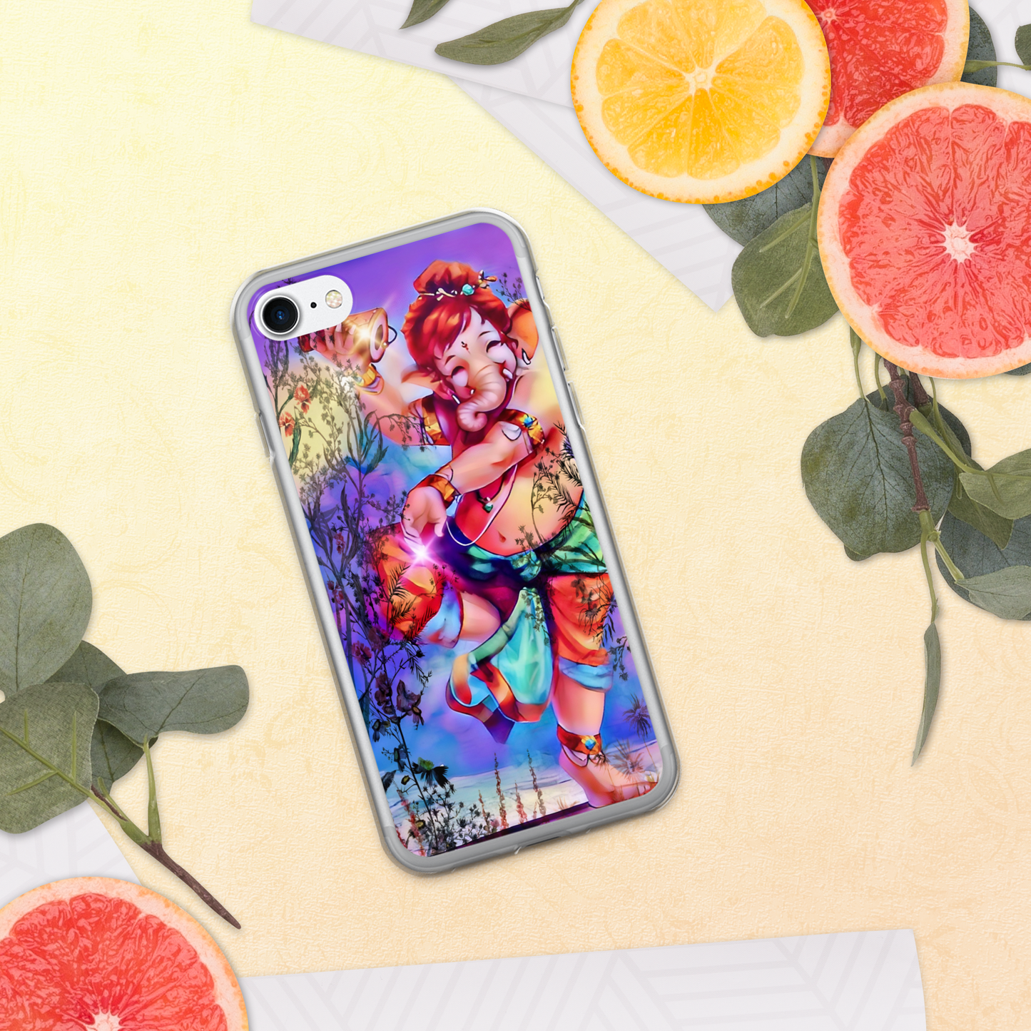 Ganesh Dancing iPhone® Clear Case | Available for most iPhone® models | Wireless Charging Compatible