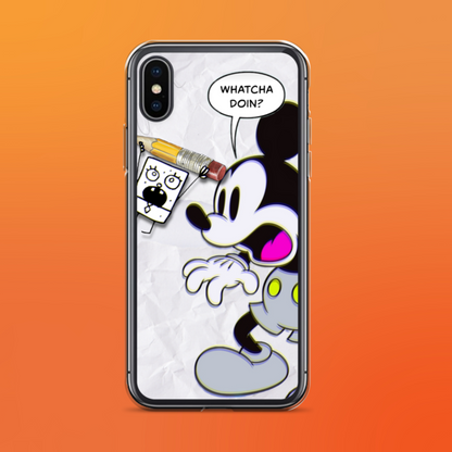 Designer Mickey-Mouse and Doodlebob iPhone® Clear Case | Available for most iPhone® models | Wireless Charging Compatible