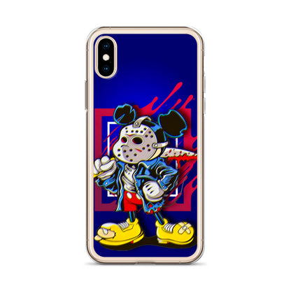 Designer Mickey-Mouse as Jason from Friday the 13th iPhone® Clear Case | Available for most iPhone® models | Wireless Charging Compatible