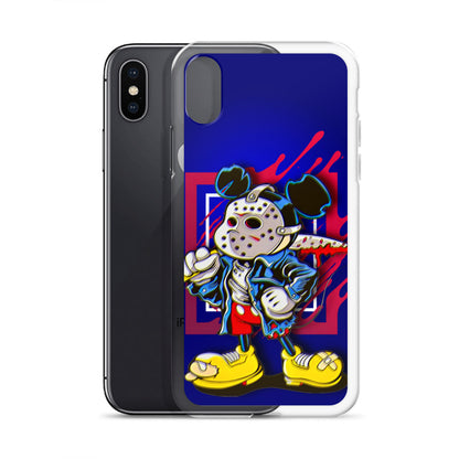 Designer Mickey-Mouse as Jason from Friday the 13th iPhone® Clear Case | Available for most iPhone® models | Wireless Charging Compatible