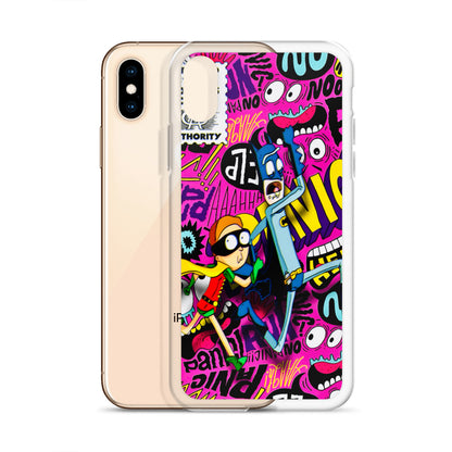 Designer Rick and Morty iPhone® Clear Case | Available for most iPhone® models | Wireless Charging Compatible