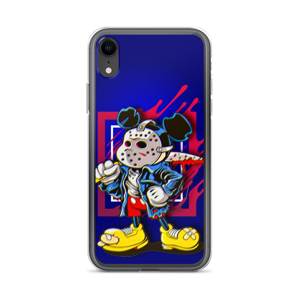 Designer Mickey-Mouse as Jason from Friday the 13th iPhone® Clear Case | Available for most iPhone® models | Wireless Charging Compatible