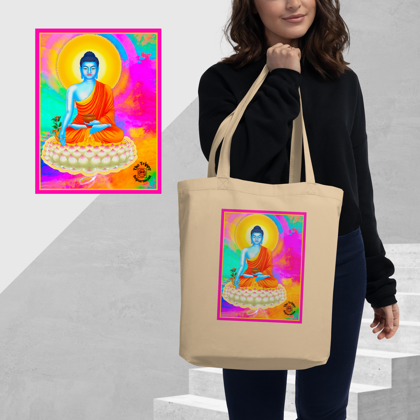 Buddha Eco Tote Bag | Available in Multiple Colors