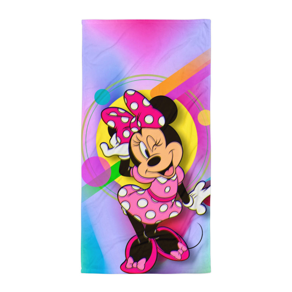 Designer Minnie-Mouse Bath and Beach Sublimation Towel | All-Over Print