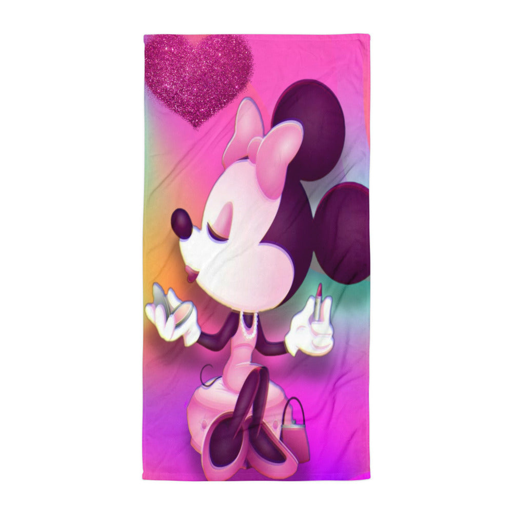 Designer Minnie-Mouse Bath and Beach Sublimation Towel | All-Over Print