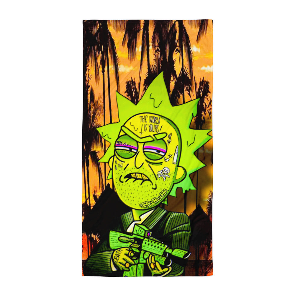 Designer Rick and Morty Bath and Beach Sublimation Towel | All-Over Print