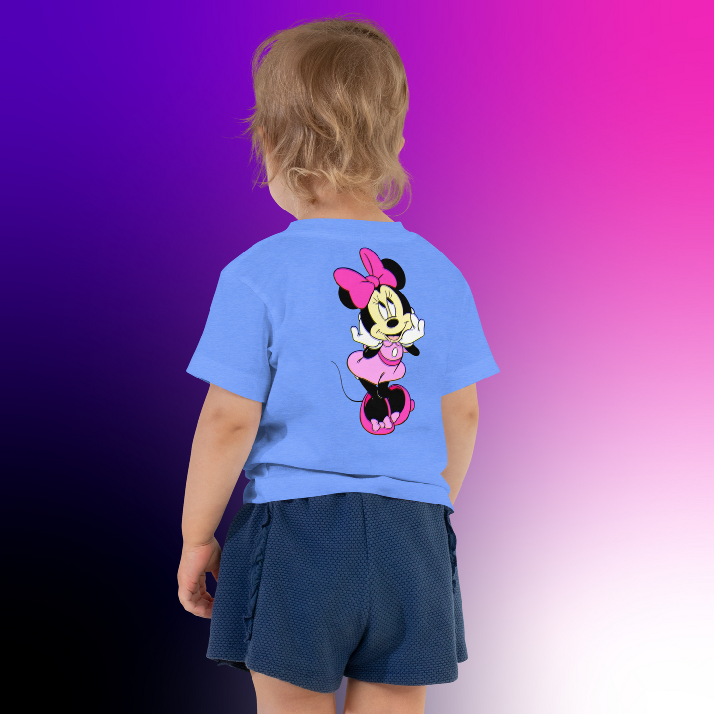 Designer Minnie-Mouse Toddler Short Sleeve Jersey Tee | Available in Multiple Colors | Design on Front & Back