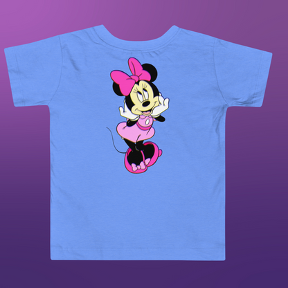 Designer Minnie-Mouse Toddler Short Sleeve Jersey Tee | Available in Multiple Colors | Design on Front & Back