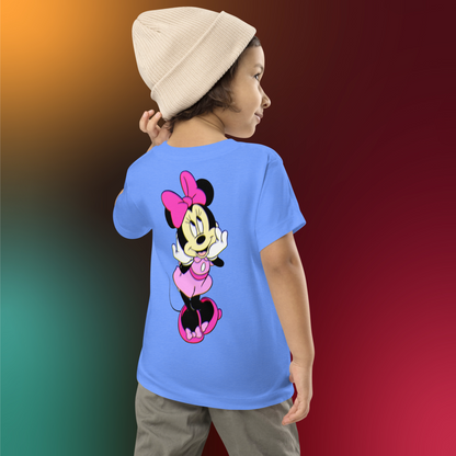 Designer Minnie-Mouse Toddler Short Sleeve Jersey Tee | Available in Multiple Colors | Design on Front & Back