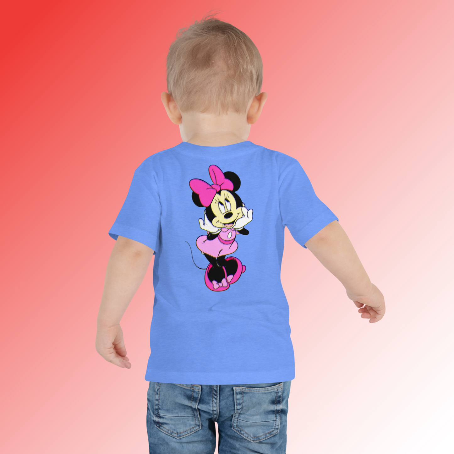 Designer Minnie-Mouse Toddler Short Sleeve Jersey Tee | Available in Multiple Colors | Design on Front & Back