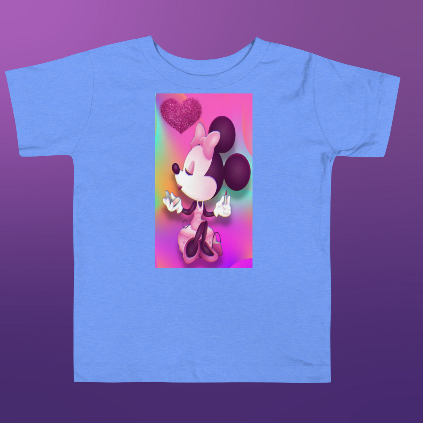 Designer Minnie-Mouse Toddler Short Sleeve Jersey Tee | Available in Multiple Colors | Design on Front & Back