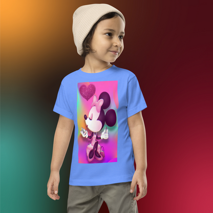 Designer Minnie-Mouse Toddler Short Sleeve Jersey Tee | Available in Multiple Colors | Design on Front & Back