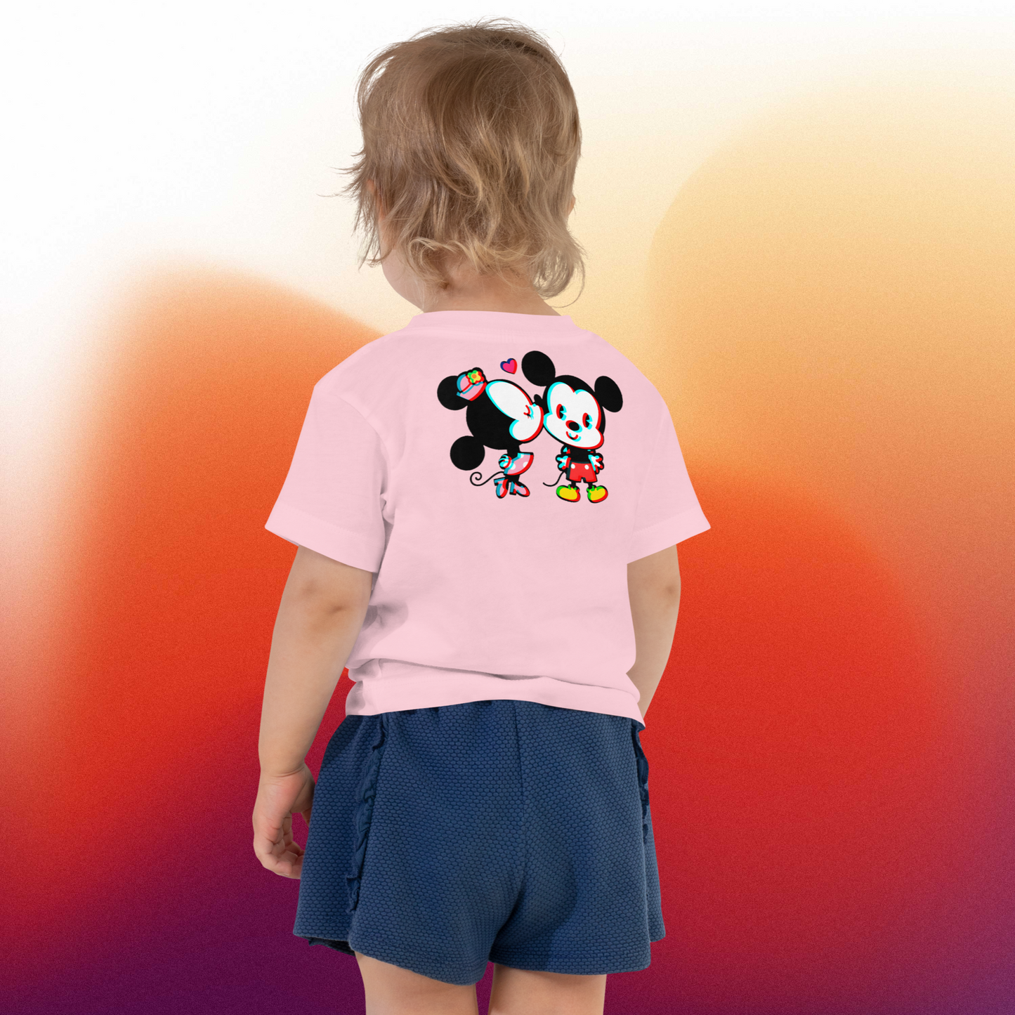 Designer Mickey-Mouse and Minnie-Mouse Toddler Short Sleeve Jersey Tee | Available in Multiple Colors | Design on Front & Back