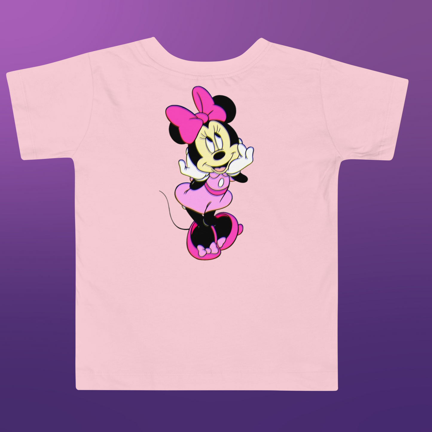 Designer Minnie-Mouse Toddler Short Sleeve Jersey Tee | Available in Multiple Colors | Design on Front & Back