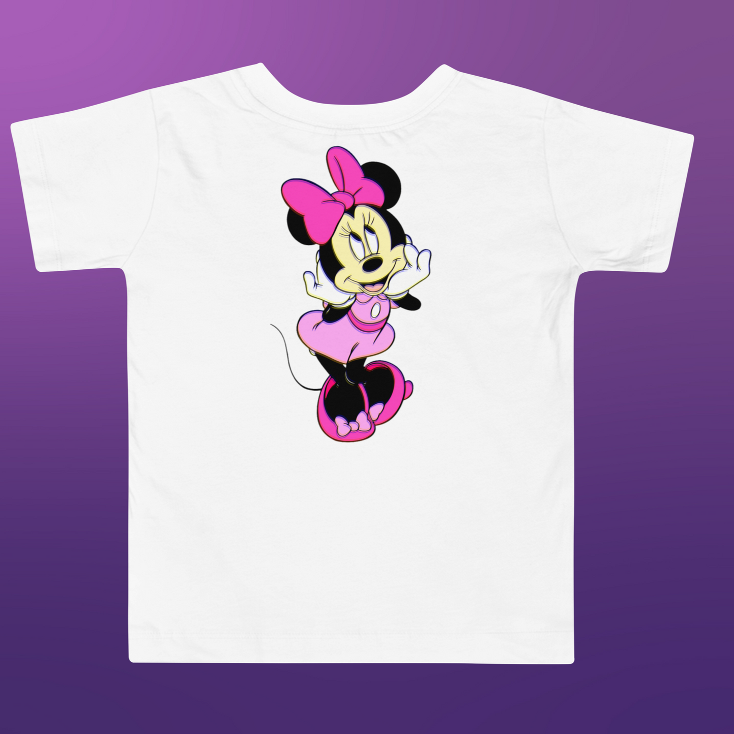 Designer Minnie-Mouse Toddler Short Sleeve Jersey Tee | Available in Multiple Colors | Design on Front & Back