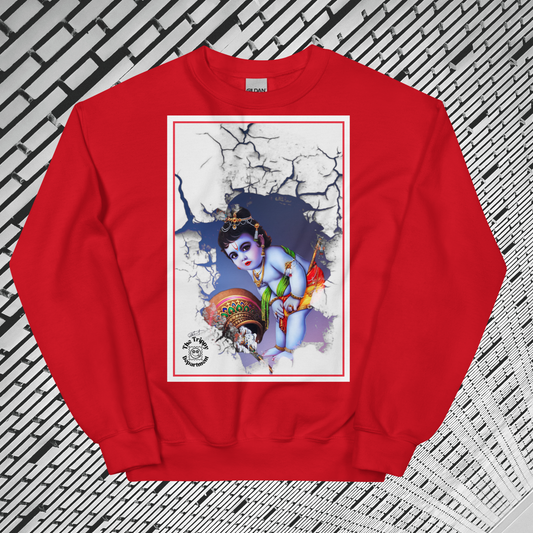 Baby Krishna Sweatshirt in Red | LIMITED TIME OFFER