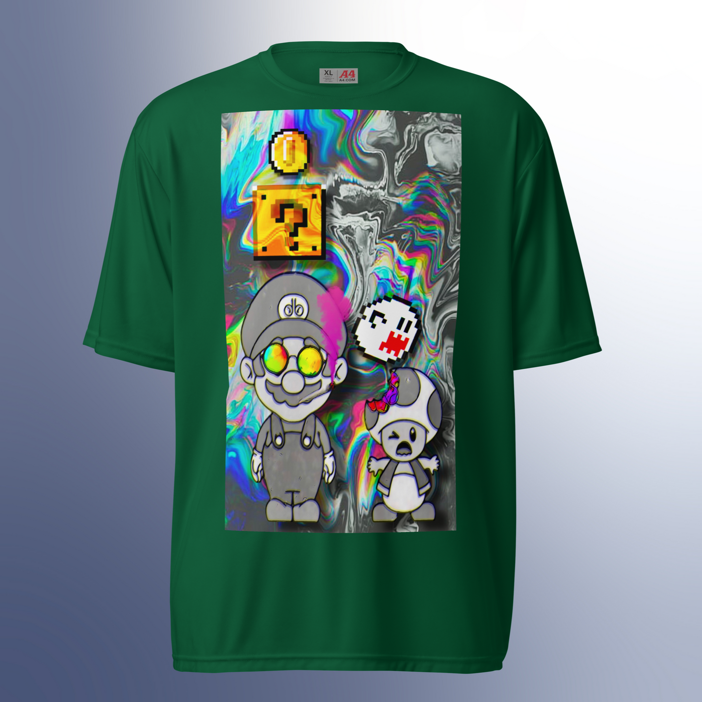 Designer Super-Mario and Toad Athletic T-Shirt | Available in Multiple Colors | Design on Front & Back