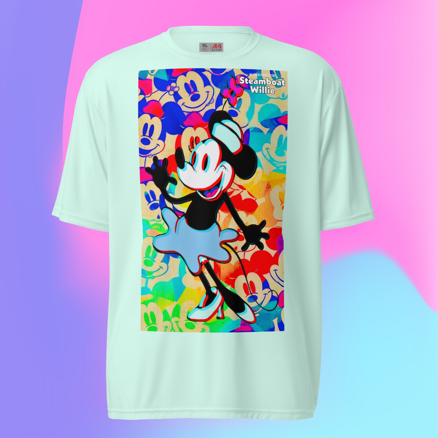 Minnie-Mouse Athletic T-Shirt | 3D Glitch Effect | Available in Multiple Colors