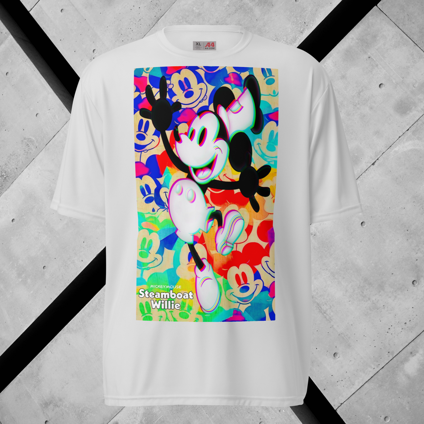 Mickey-Mouse Athletic T-Shirt | 3D Glitch Effect | Available in Multiple Colors