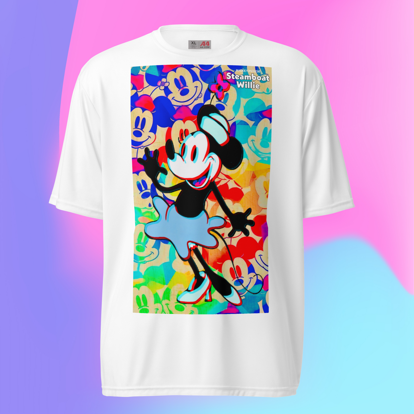 Minnie-Mouse Athletic T-Shirt | 3D Glitch Effect | Available in Multiple Colors