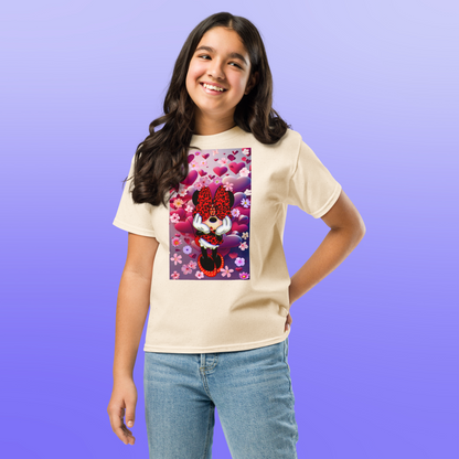 Designer Minnie-Mouse Youth Classic Tee| Available in Multiple Colors | Design on Front & Back