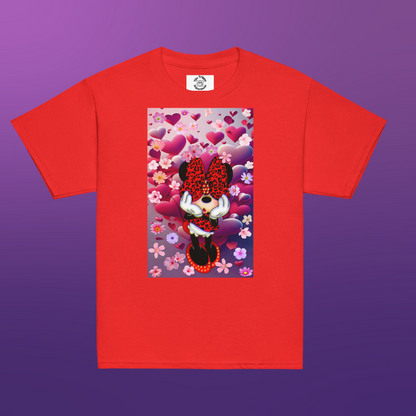 Designer Minnie-Mouse Youth Classic Tee| Available in Multiple Colors | Design on Front & Back