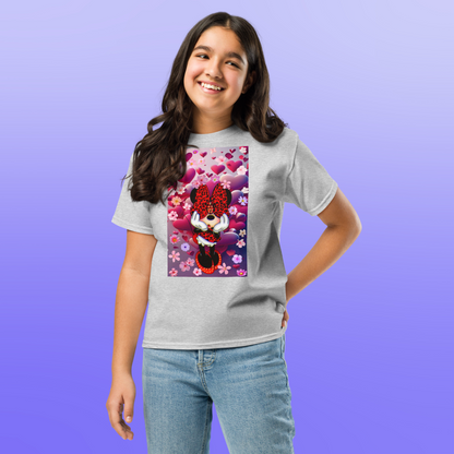 Designer Minnie-Mouse Youth Classic Tee| Available in Multiple Colors | Design on Front & Back