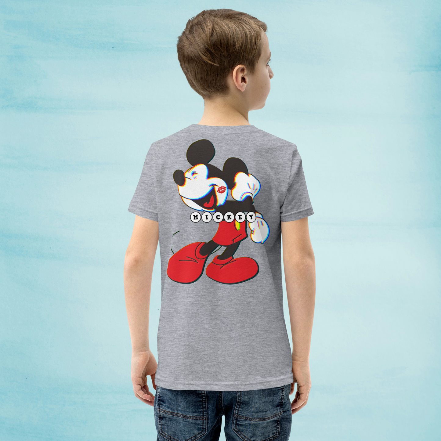 Designer Mickey-Mouse Youth Short Sleeve T-Shirt | Available in Multiple Colors | Design on Front & Back