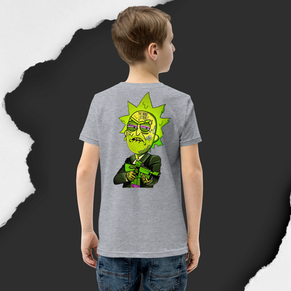 Designer Rick and Morty Youth Short Sleeve T-Shirt | Available in Multiple Colors | Design on Front & Back