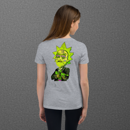 Designer Rick and Morty Youth Short Sleeve T-Shirt | Available in Multiple Colors | Design on Front & Back