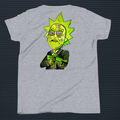 Designer Rick and Morty Youth Short Sleeve T-Shirt | Available in Multiple Colors | Design on Front & Back