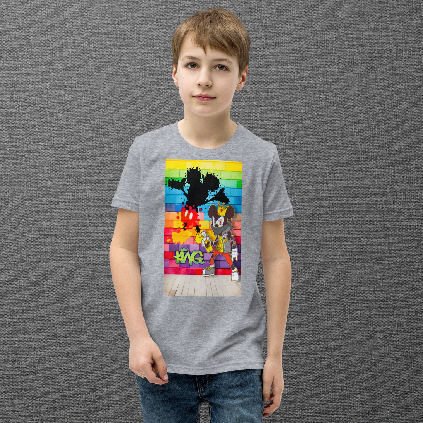 Designer Mickey-Mouse Youth Short Sleeve T-Shirt | Available in Multiple Colors | Design on Front & Back