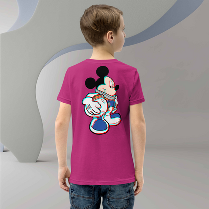 Designer Mickey-Mouse Youth Short Sleeve T-Shirt | Available in Multiple Colors  | Design on Front & Back