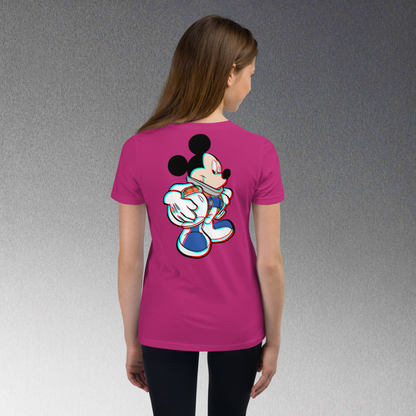 Designer Mickey-Mouse Youth Short Sleeve T-Shirt | Available in Multiple Colors  | Design on Front & Back