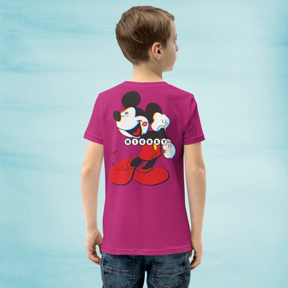 Designer Mickey-Mouse Youth Short Sleeve T-Shirt | Available in Multiple Colors | Design on Front & Back