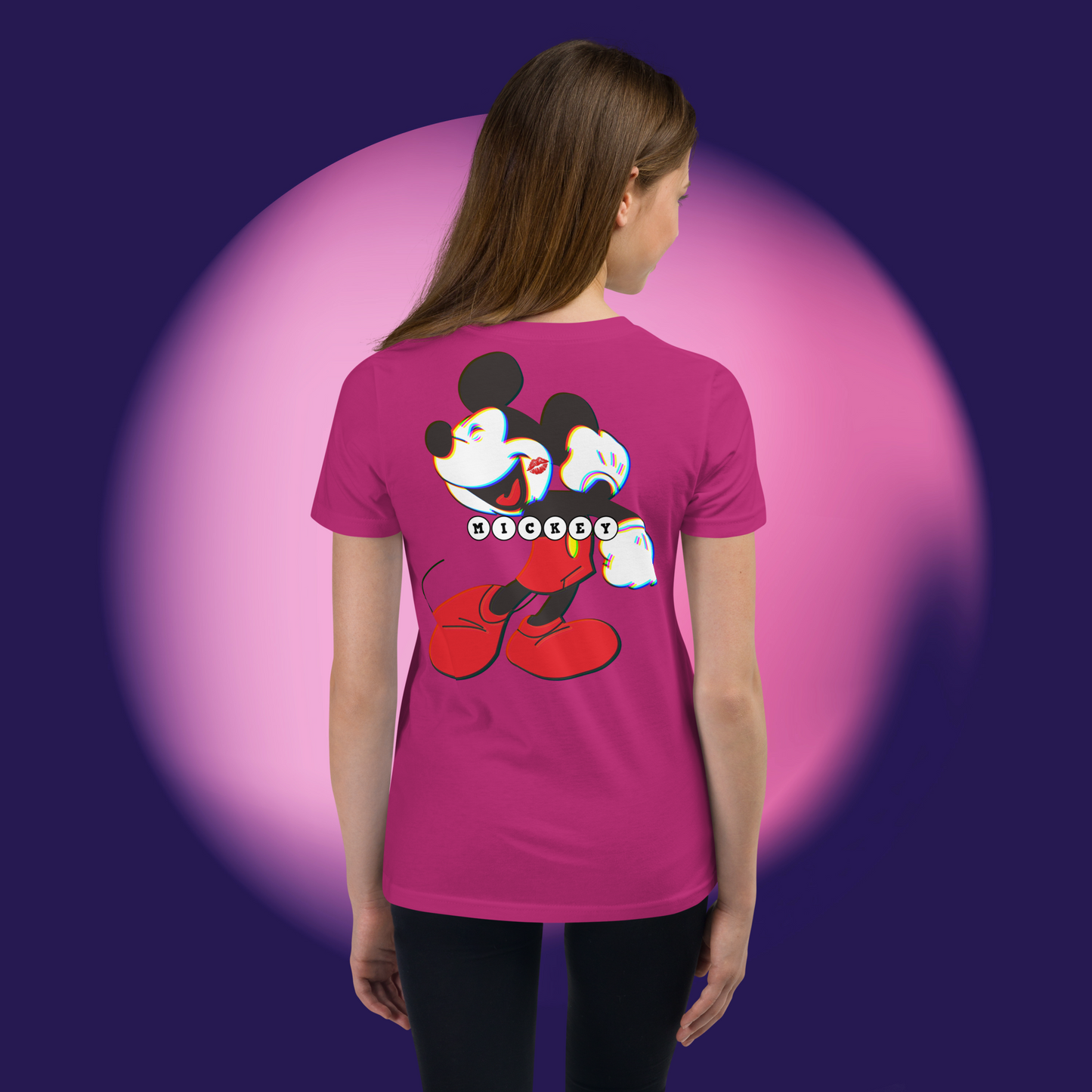 Designer Mickey-Mouse Youth Short Sleeve T-Shirt | Available in Multiple Colors | Design on Front & Back