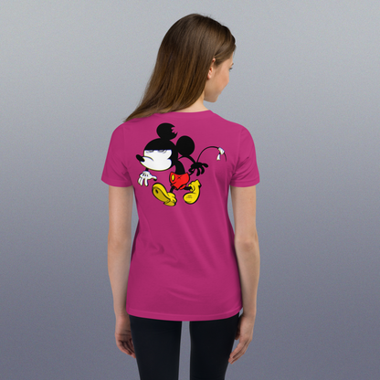 Designer Mickey-Mouse Youth Short Sleeve T-Shirt | Available in Multiple Colors | Design on Front & Back