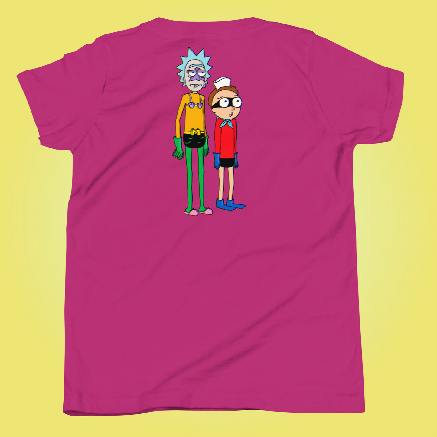 Designer Rick and Morty Youth Short Sleeve T-Shirt | Available in Multiple Colors | Design on Front & Back