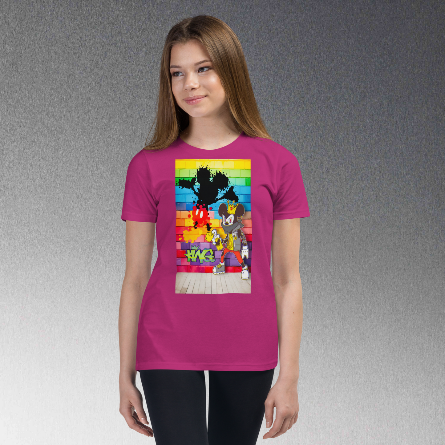 Designer Mickey-Mouse Youth Short Sleeve T-Shirt | Available in Multiple Colors | Design on Front & Back