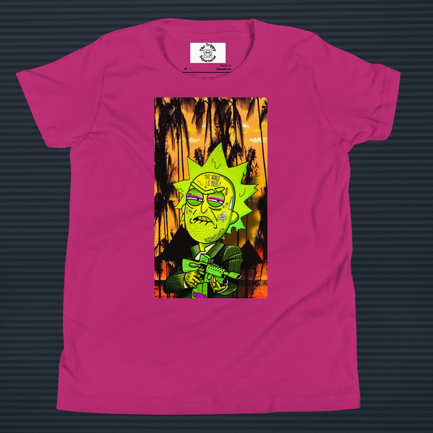 Designer Rick and Morty Youth Short Sleeve T-Shirt | Available in Multiple Colors | Design on Front & Back